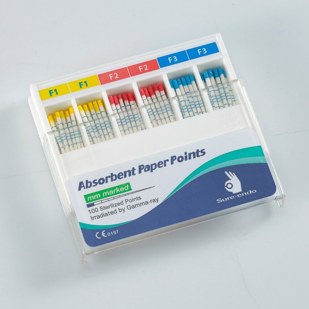 PP F1-F3 mm Paper Points - Protaper Gold - mm Marked - Color Coded - Slide Box - Image 1